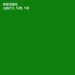 #0D800E - Forest Green Color Image