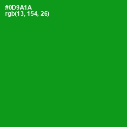 #0D9A1A - Forest Green Color Image
