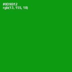 #0D9B12 - Forest Green Color Image