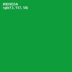 #0D9D3A - Forest Green Color Image