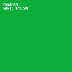 #0DAD3B - Forest Green Color Image