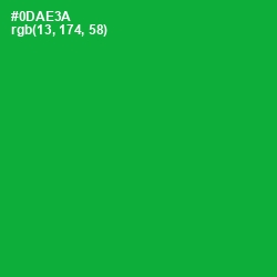 #0DAE3A - Forest Green Color Image
