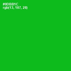 #0DBB1C - Forest Green Color Image