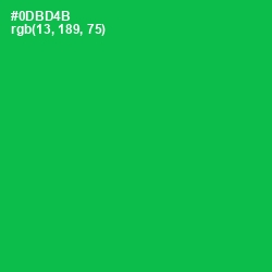 #0DBD4B - Jade Color Image