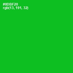 #0DBF20 - Forest Green Color Image