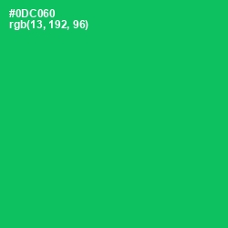 #0DC060 - Malachite Color Image