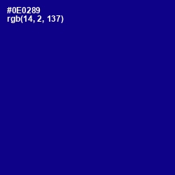 #0E0289 - Navy Blue Color Image