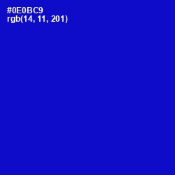 #0E0BC9 - Dark Blue Color Image