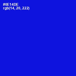 #0E14DE - Dark Blue Color Image