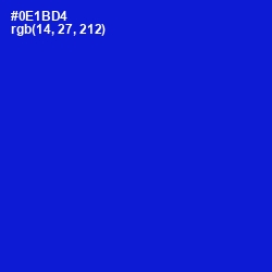 #0E1BD4 - Dark Blue Color Image