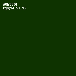 #0E3301 - Deep Forest Green Color Image