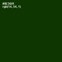 #0E3601 - Deep Forest Green Color Image