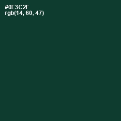 #0E3C2F - Bottle Green Color Image