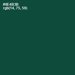 #0E4B3B - Te Papa Green Color Image