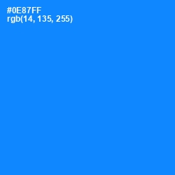 #0E87FF - Dodger Blue Color Image