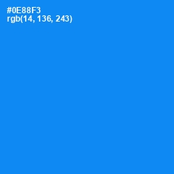 #0E88F3 - Dodger Blue Color Image