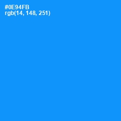 #0E94FB - Dodger Blue Color Image