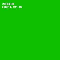 #0EBF00 - Forest Green Color Image