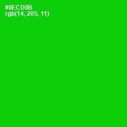 #0ECD0B - Green Color Image