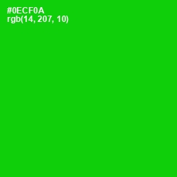 #0ECF0A - Green Color Image