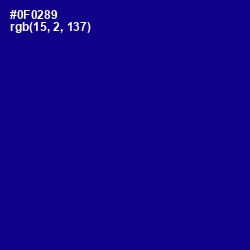 #0F0289 - Navy Blue Color Image