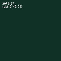 #0F3127 - Bottle Green Color Image