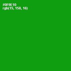 #0F9E10 - Forest Green Color Image