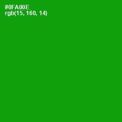 #0FA00E - Forest Green Color Image