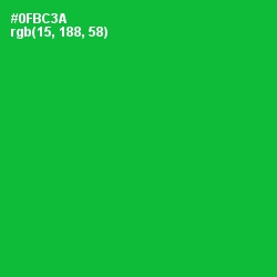#0FBC3A - Forest Green Color Image
