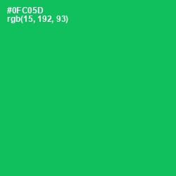 #0FC05D - Malachite Color Image