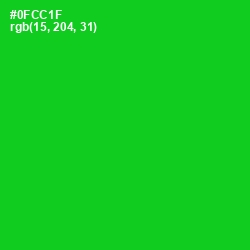 #0FCC1F - Green Color Image