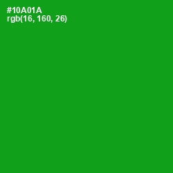 #10A01A - Forest Green Color Image