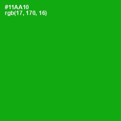 #11AA10 - Forest Green Color Image