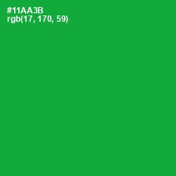 #11AA3B - Forest Green Color Image