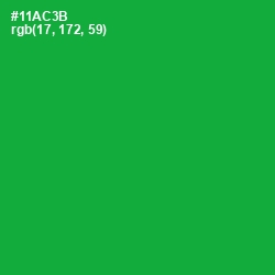 #11AC3B - Forest Green Color Image