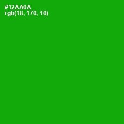 #12AA0A - Forest Green Color Image