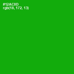 #12AC0D - Forest Green Color Image