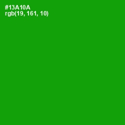 #13A10A - Forest Green Color Image