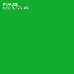#13AD2D - Forest Green Color Image