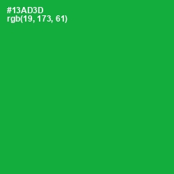 #13AD3D - Forest Green Color Image
