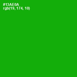 #13AE0A - Forest Green Color Image