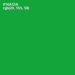 #14A53A - Forest Green Color Image