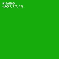 #15AB0D - Forest Green Color Image