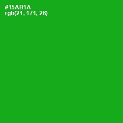 #15AB1A - Forest Green Color Image