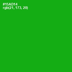 #15AD14 - Forest Green Color Image