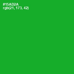 #15AD2A - Forest Green Color Image