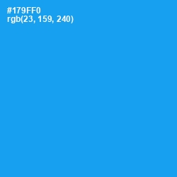 #179FF0 - Dodger Blue Color Image
