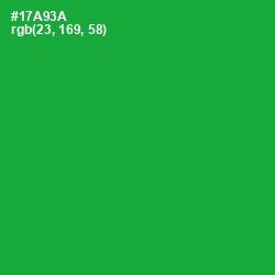 #17A93A - Forest Green Color Image