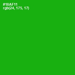 #18AF11 - Forest Green Color Image