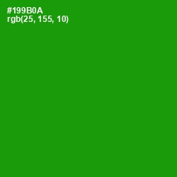 #199B0A - Forest Green Color Image